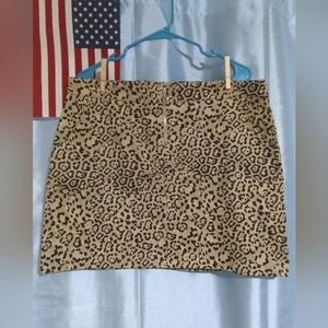 Leopard Print Mini Skirt